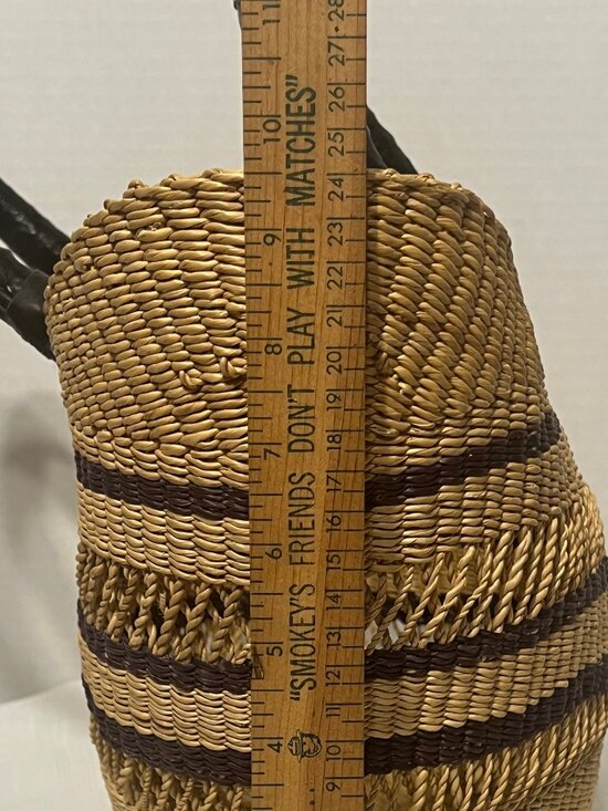 Handcrafted "Lacework Wing Shopper" Bolga Basket - Picture 12 of 15